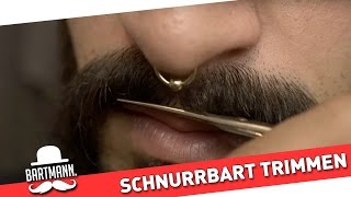 Schnurrbart trimmen schneiden und stylen  How To by BARTMANN [upl. by Suoirred752]