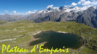 Randonnée du plateau dEmparis lac Lérié et lac Noir vue sur la Meije vues aériennes [upl. by Khosrow927]