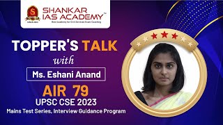 UPSC Topper Talk Ms Eshani Anand AIR  79  UPSC CSE 2023  upsctopper upscmotivation [upl. by Anyr96]