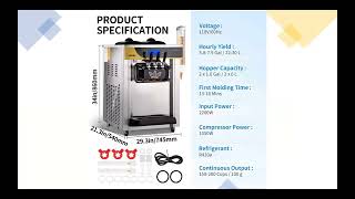 Vevor 2200W 5879GalH High Output Commercial Soft Serve Machine Review [upl. by Gilroy271]