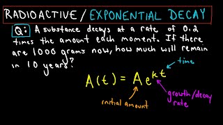 Radioactive Decay and Exponential Growth Quick Example Involving Exponential Decay [upl. by Wilow]