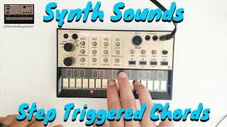 Synth Sounds 1 Korg Volca Keys Step Triggered Chords  Mini Synth Tutorial [upl. by Yentyrb716]