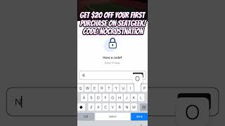 SEATGEEK PROMO CODE NOCRUSTNATION 20 OFF CHEAP MLB NBA NHL NFL amp CONCERT TICKETS seatgeek [upl. by Idou]