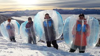 On Essaie Ces Bulles Gonflables Sur La Neige [upl. by Goodhen708]