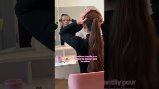 Tuto coiffure plaquée avec la chantilly satinée coiffure tuto selflove [upl. by Eilac]