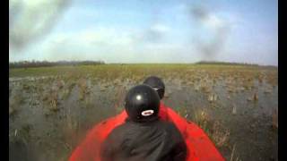 MAD hovercraft in swamps onboard GOPRO HERO part 2 of 2 [upl. by Anauqahc]