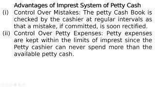 Advantages of Imprest System of Petty Cash [upl. by Aissatsan]