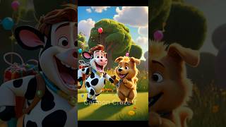 Dog and cow english cartoon shorts ytshorts funny english friends movie [upl. by Leiand]