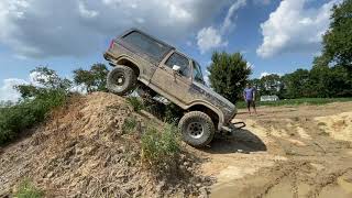 Diesel swapped SAS Bronco on 38s amp OBX Sasquatch go wheeling Ford Bronco offroad in VA New amp OBS [upl. by Constantina718]