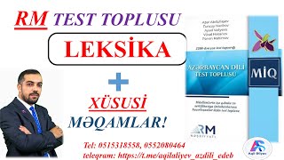 RM TEST BANK LEKSİKA miq study azdili sertifikasiya abituriyent [upl. by Nonregla]