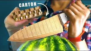 HOW TO MAKE A SHARP KNIFE FROM CARTON BOARD [upl. by Karlyn]