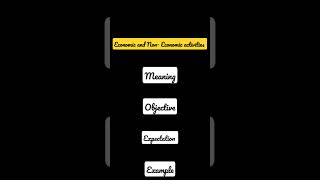 Difference between Economic and NonEconomic activities [upl. by Yleek639]