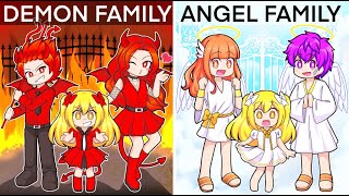 The Squad Gets ADOPTED By DEMON vs ANGEL Family In Roblox Brookhaven RP [upl. by Helbona]