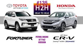 H2H 135 Toyota FORTUNER vs Honda CRV TURBO [upl. by Aikcir658]