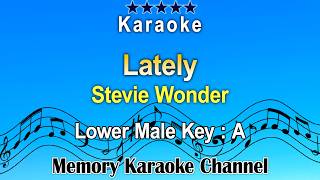 Lately Karaoke Stevie Wonder  Low Male Tone Key A [upl. by Roydd]