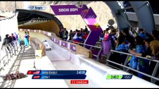 Soči 2014 Latvijas bobsleja zelta mirklis [upl. by Elbas97]