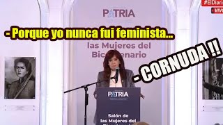 Cristina dijo que no era feminista y le gritaron CORNUDA en el Instituto Patria [upl. by Aromat]