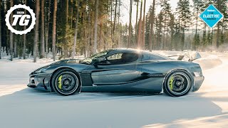 RIMAC NEVERA DRIFTING ON ICE 1888bhp £2million Electric Hypercar  No Grip  Top Gear [upl. by Drolet489]