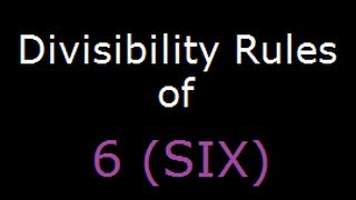 Divisibility Rule of 6  Divisibility by 6 [upl. by Liew]