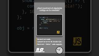 JavaScript  Reto 16 🔥 ¿Qué imprimirá este código JavaScript en la consola [upl. by Kruter]