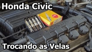 Honda Civic  TROCANDO VELAS DE IGNIÇÃO  Replacing the Spark Plug [upl. by Annazus953]