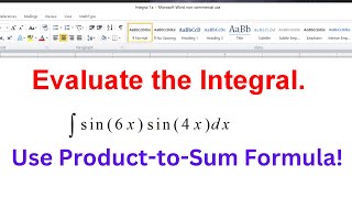 The Integral of sin6xsin4x [upl. by Woll]