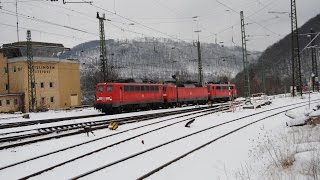 Zugverkehr in Geislingensteige in Winter [upl. by Brandwein]