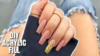 DIY acrylic nail fill at home [upl. by Cobby758]