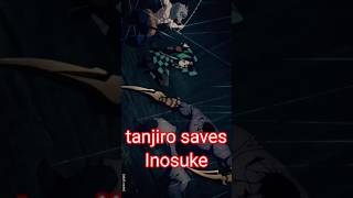 inosuke saves tanjiro from killing himself Demon Slayer 😈😈shortsshortsvideoanimedemonslayeredit [upl. by Ttam]