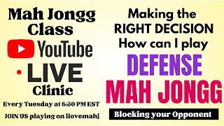 How to play Mah Jongg 12 Ways to play DEFENSE Live Clinic 2023 1205 i♥️mahj mahj defense [upl. by Boote]