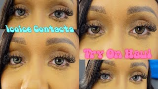 Colored Contacts For Dark Brown Eyes Lets Try Them On  ft ICOICE [upl. by Albin]