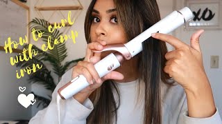 HOW TO CURL YOUR HAIR WITH A CLAMP CURLING IRON Curling 101 [upl. by Ailemrac]