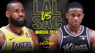 Los Angeles Lakers vs Sacramento Kings Full Game Highlights  March 6 2024  FreeDawkins [upl. by Tronna]