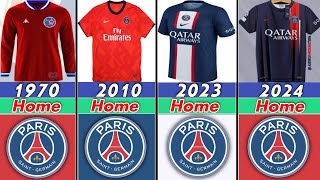 The evolution of PSG Paris SaintGermain Kits 19702024 [upl. by Sarena]