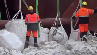 unloading CALUMEX bigbags bulk panamax vessel [upl. by Esinek721]