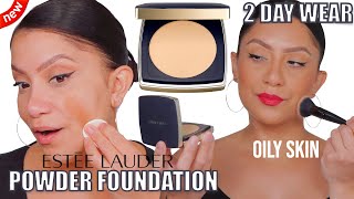 2 DAY WEAR new ESTEE LAUDER DOUBLE WEAR MATTE FOUNDATION POWDER oily skin  MagdalineJanet [upl. by Annayar]