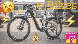 the best eMOUNTAINBIKES for 20182019 in DETAIL from the EUROBIKE 4K [upl. by Vachell410]