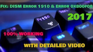 🔝How to repair Windows 10 corrupted system for DISM Error 1910 Error 0x800f08 100working 2017 [upl. by Lymann]