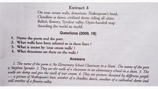 Class12th an elementary school classroom in a slum extract based question answer  poem 2 paragraph [upl. by Kant]