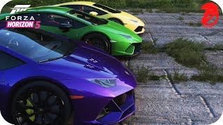 HURACAN VS PERFORMANTE VS EVO LAMBOCOMPARATIVA en Forza Horizon 5 con Flowstreet [upl. by Lyontine617]