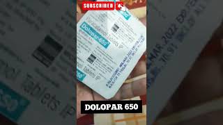 Dolopar 650 बुखार की दवाई💊💊shorts [upl. by Imoan]