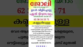 kerala jobs 2024 todays job malayalam jobs November 2 [upl. by Hgielyk]