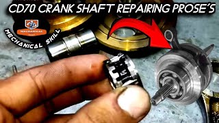 CD 70 Crank Shaft Repairing ProsesInstalling New Connecting Rod And Bearing In Crank shaft [upl. by Attinahs]