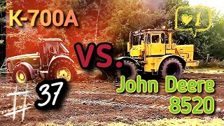 Тяга на тягу битва тракторів JD8520 vs K700 Хто кого [upl. by Aiclef]