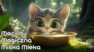 Kotek Maciuś i Magiczna Miska Mleka 🐈‍⬛  Bajka do słuchania 🌙 [upl. by Artamas]