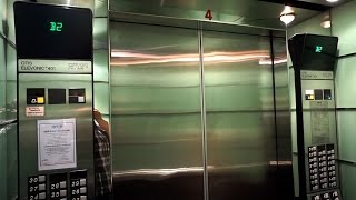 1993 OTIS Elevonic 401 highrise traction elevators  253 Asoke Building Bangkok Thailand [upl. by Ycats504]