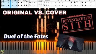 ORIGINAL vs COVER  Duel of the Fates  Star Wars PIANO COVER [upl. by Felton]