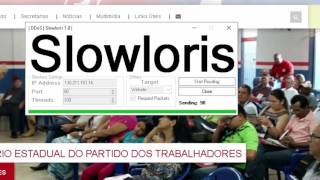 Slowloris DDoS  Derrubando Site do PT  2015 HD  Download [upl. by Jamel]