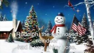 Christmas Music Rudolph the red nose reindeer w lyrics [upl. by Rodman]