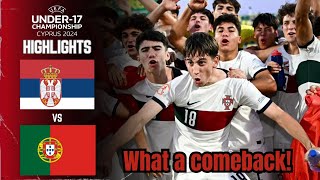 WHAT A GAME Serbia vs Portugal  U17 EURO Finals SemiFinal Highlights  June 2 2024 [upl. by Aldric326]